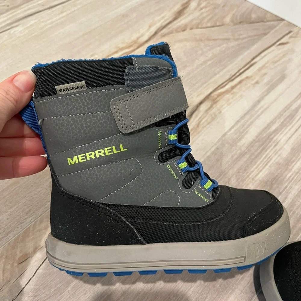 Merrell Toddler Black and Gray Winter Boots Size 11T - Picture 4 of 10